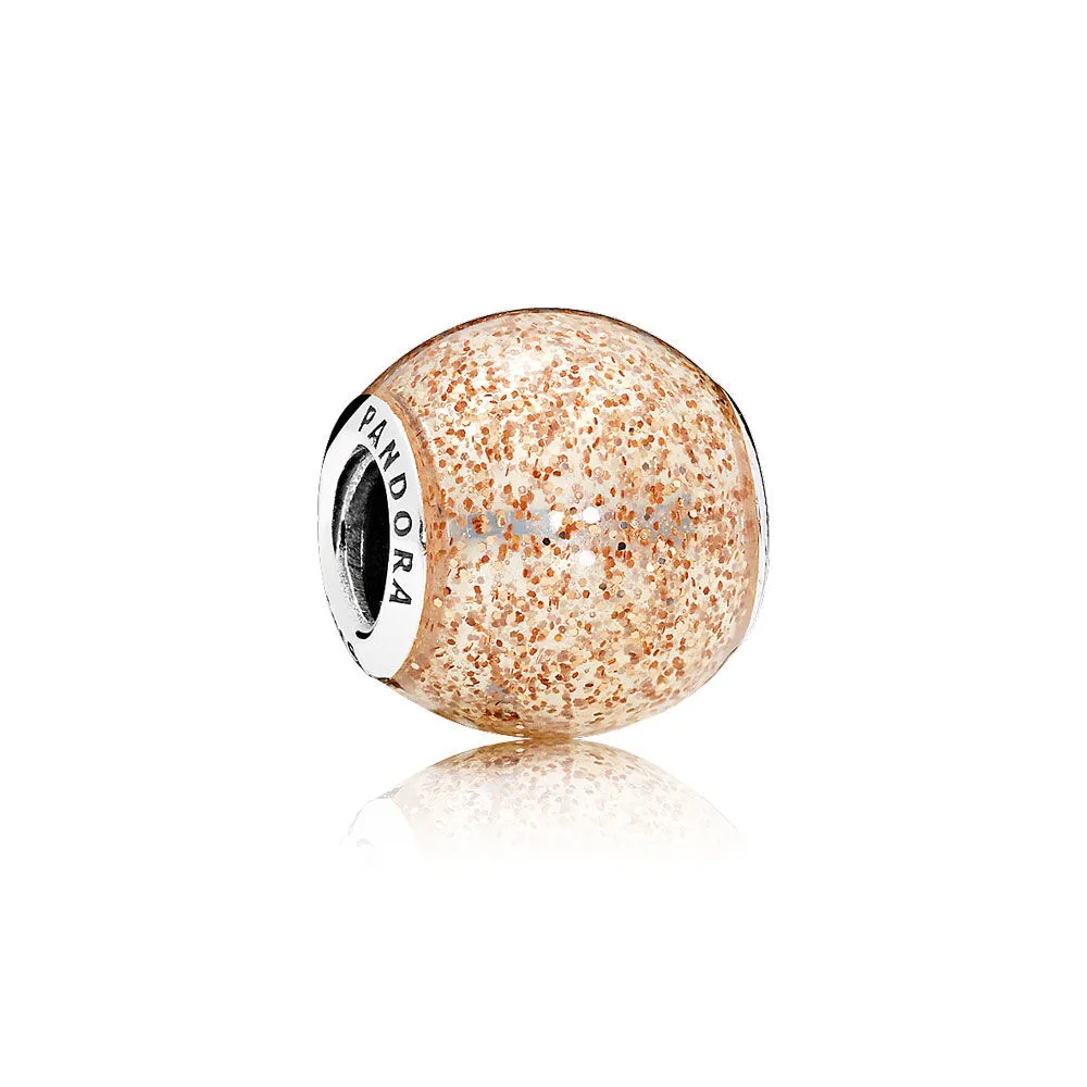 Pandora Rose Golden Glitter Ball Charm - 796327EN145