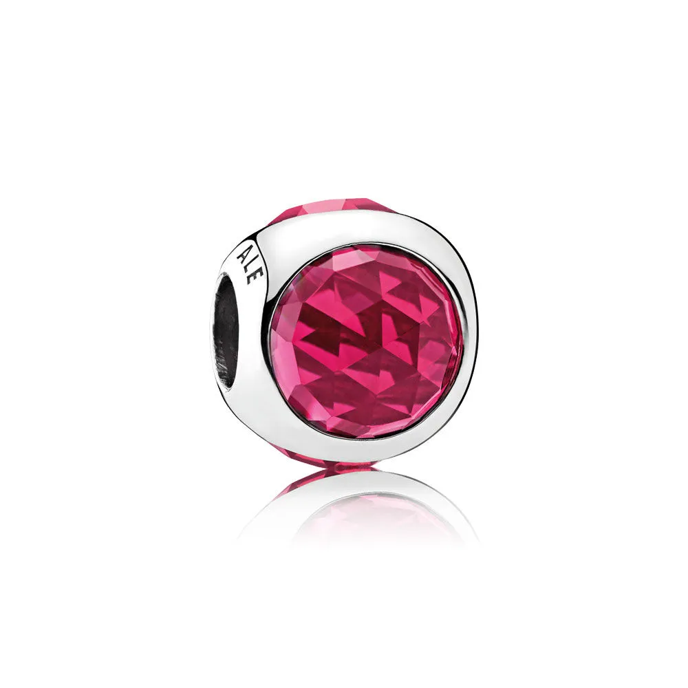 Pandora Silver charm with cerise crystal - 792095NCC