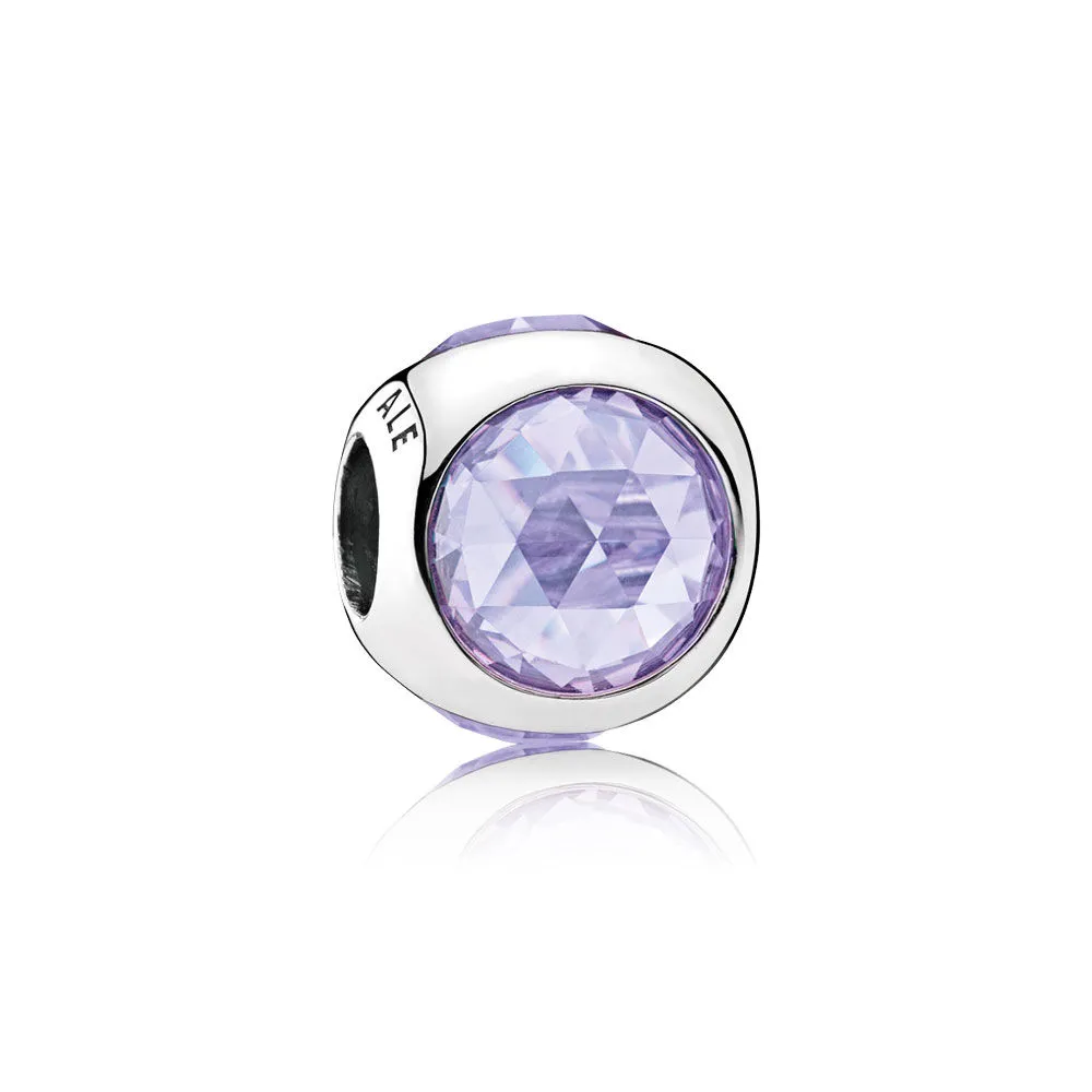 Pandora Silver charm with lavender cubic zirconia - 792095LCZ