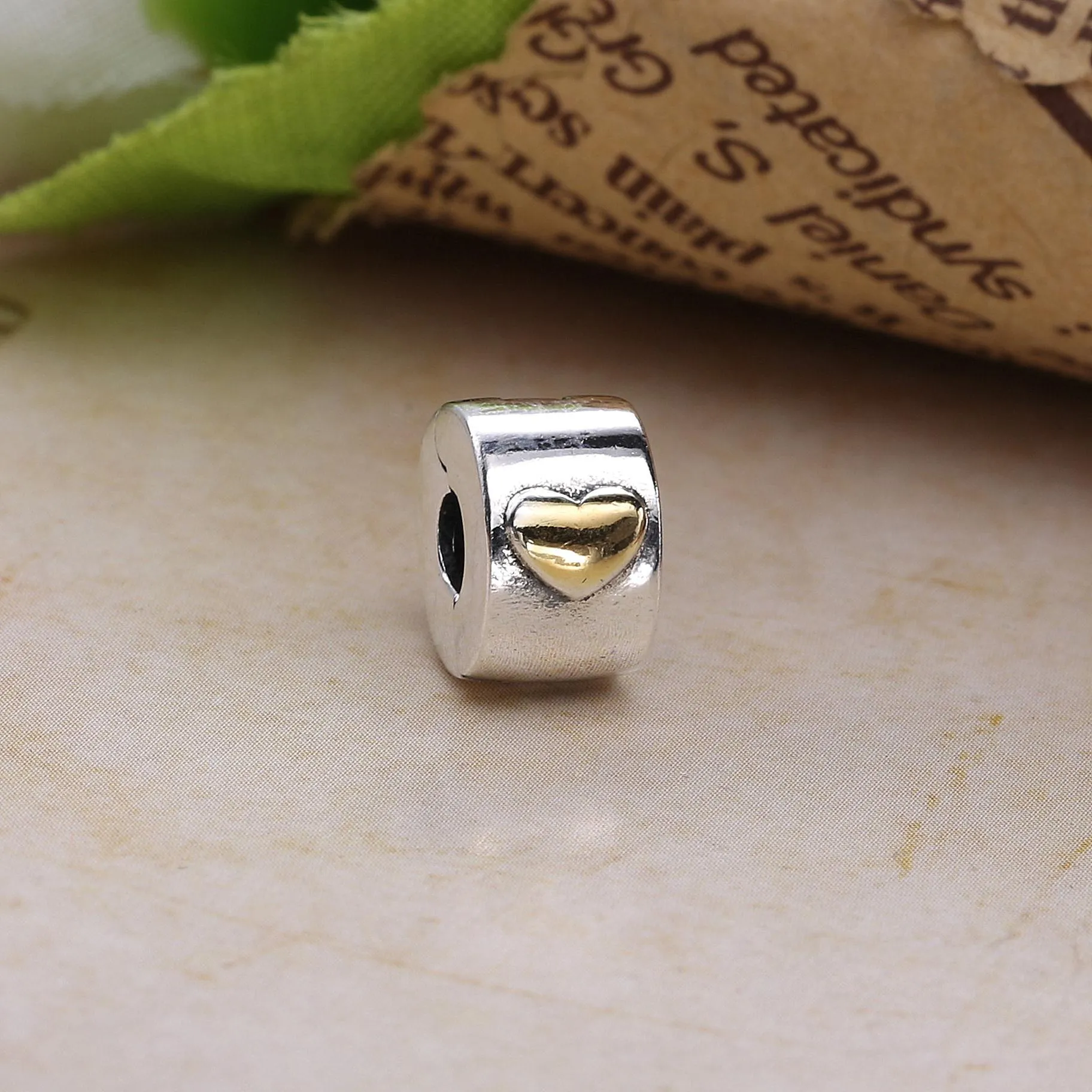 Pandora Silver clip with 14k - 792080
