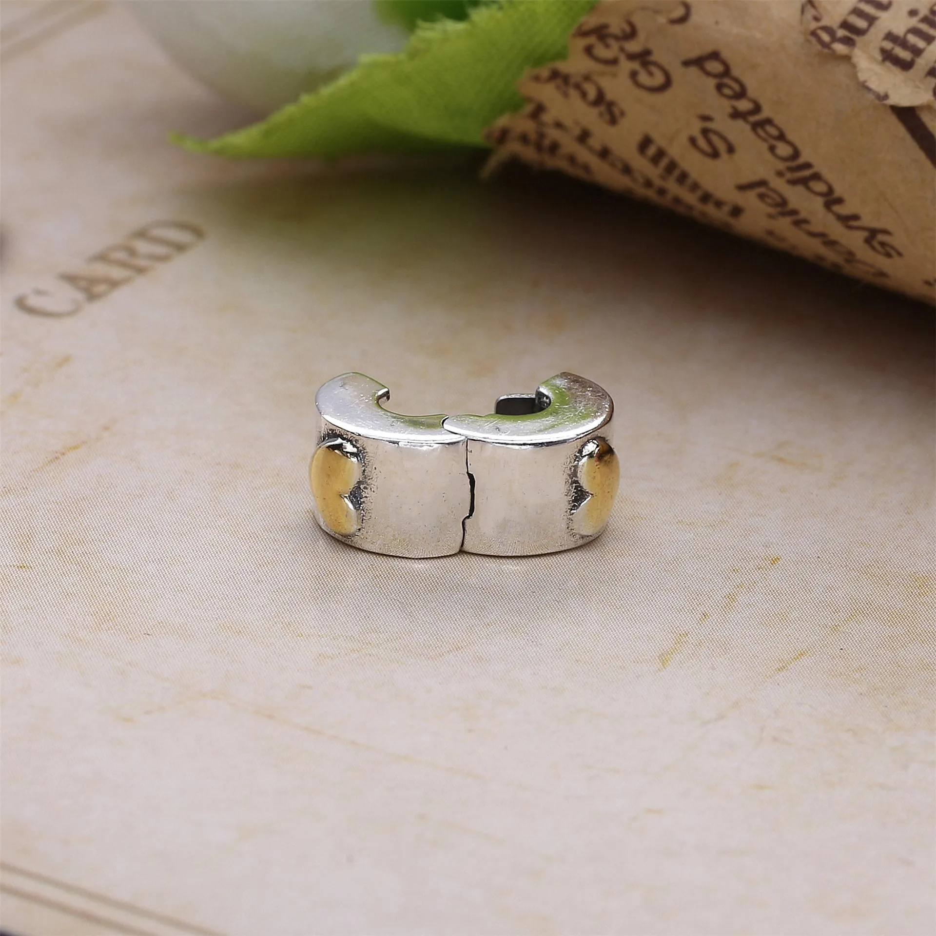 Pandora Silver clip with 14k - 792080
