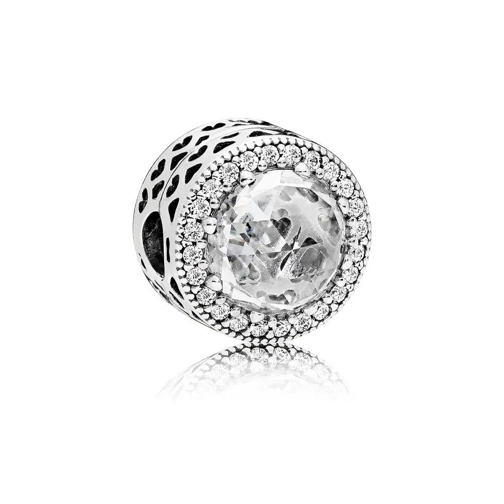 Pandora Silver clip with clear cubic zirconia Charm - 796239CZ
