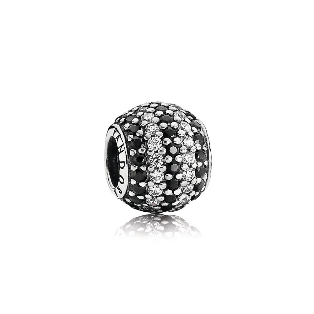 Pandora Svarte, maritime pavéstriper, charm - 791172NCK