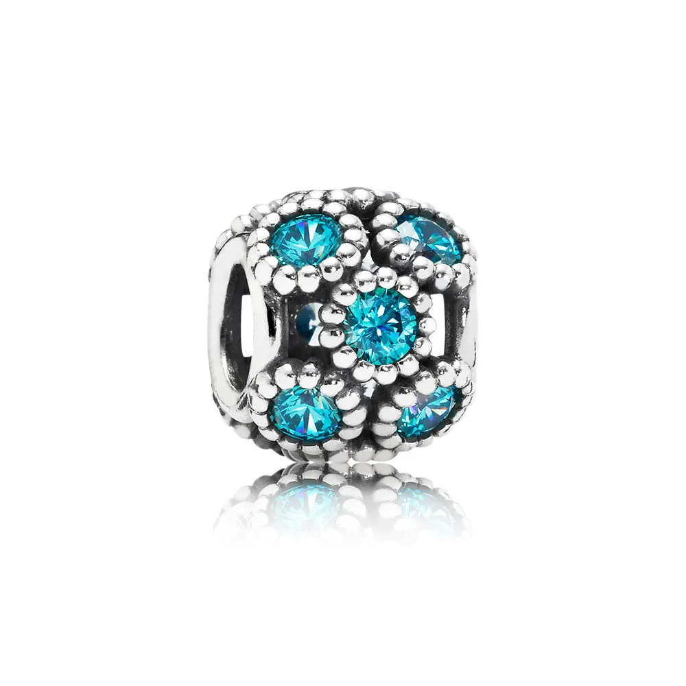 pandora teal studded circles openwork charm 791296mcz