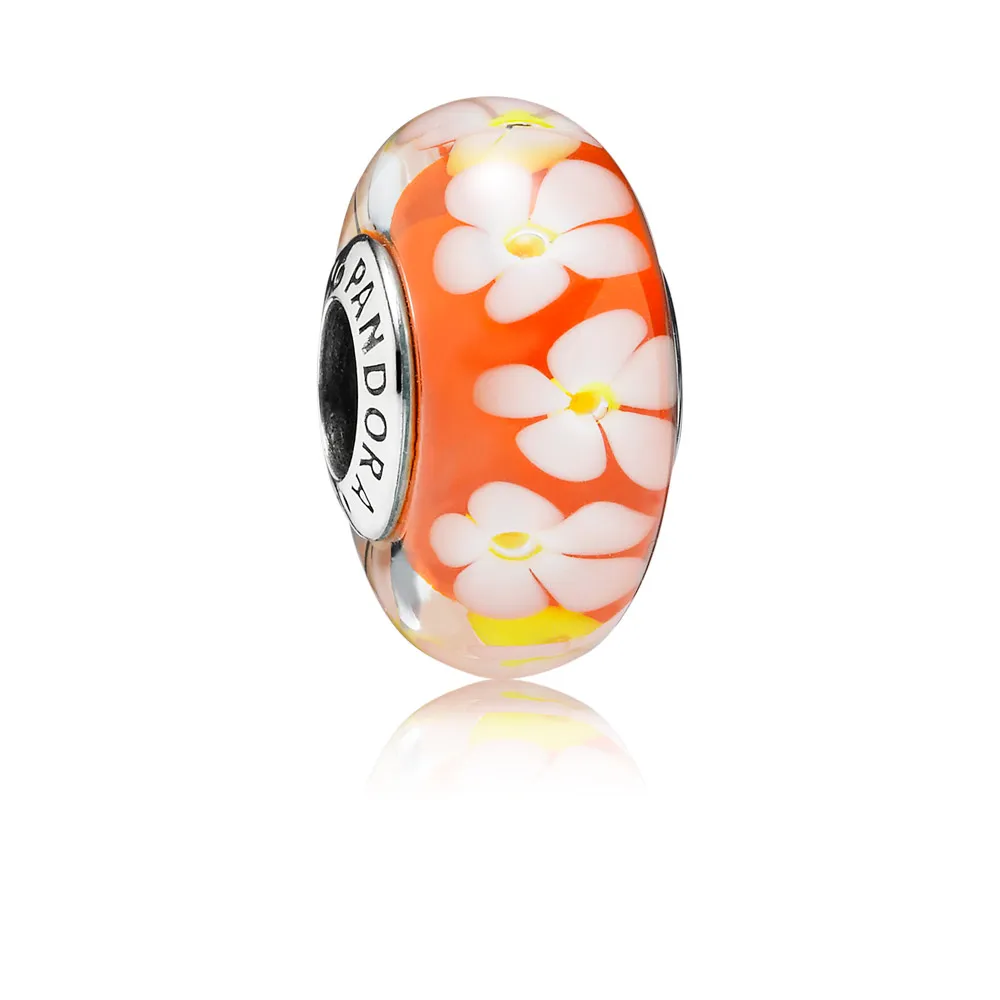 pandora tropisk blomst glasscharm 791624