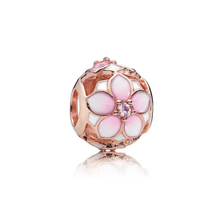 pandora åpen rosa magnoliablomst charm 782087nbp