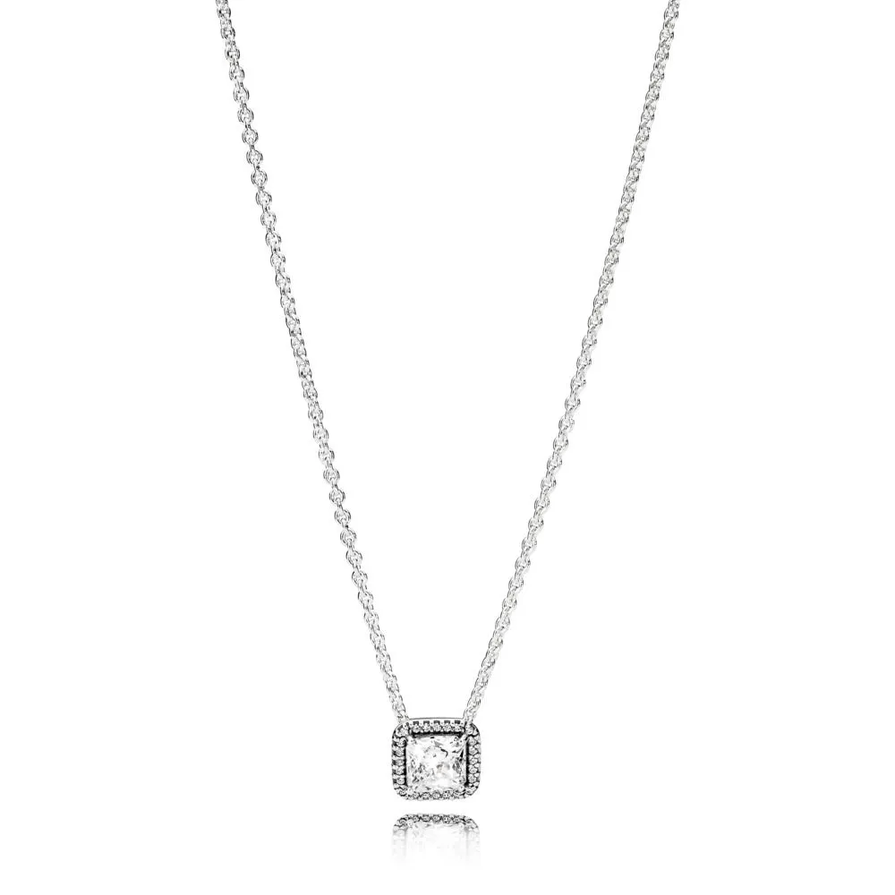 pandora silver necklace with clear cubic zirconia 396241cz 45