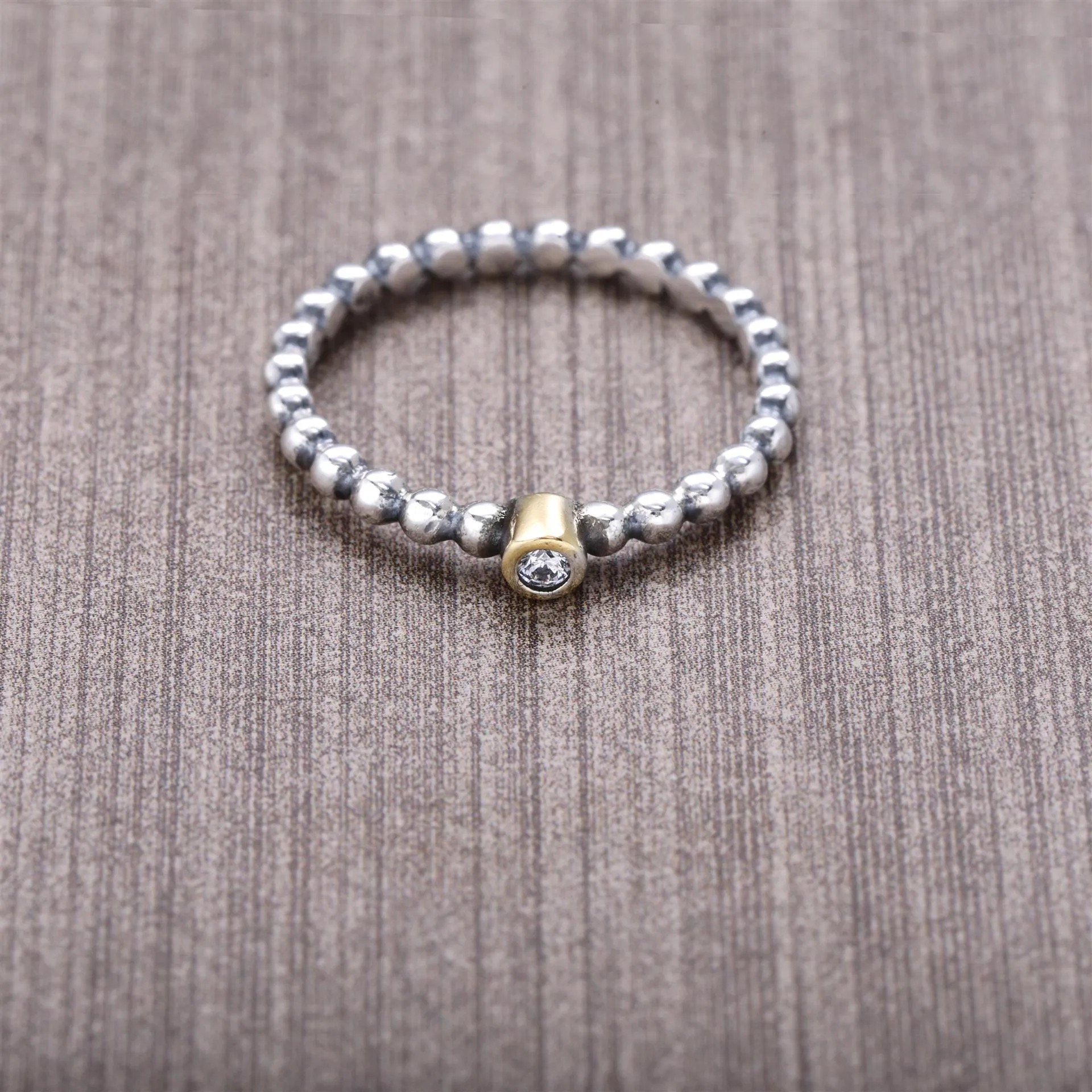 Pandora Evening Star, Silver ring, 14k, 0.03ct TW h/vs diamond - 190214D