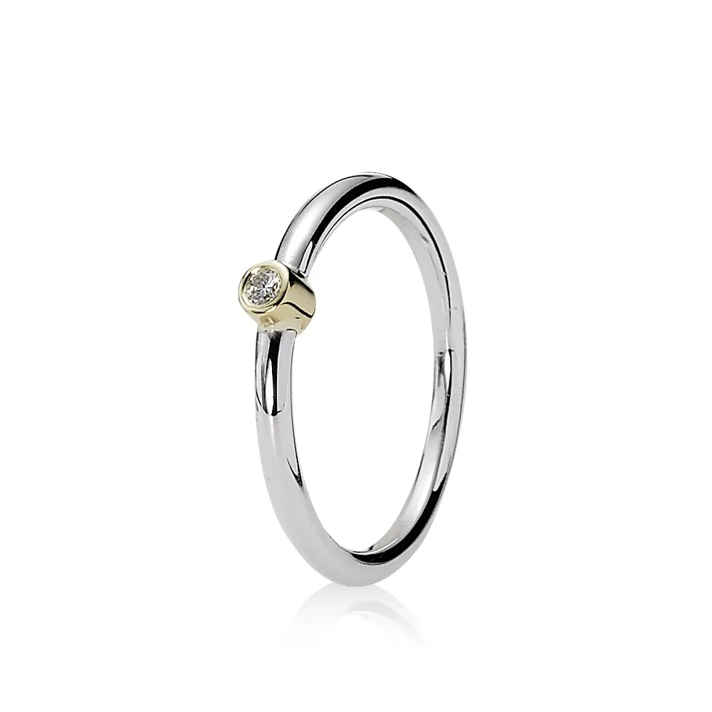 Pandora Morning Star, Silver ring, 14k, 0.03ct TW h/vs diamond - 190213D