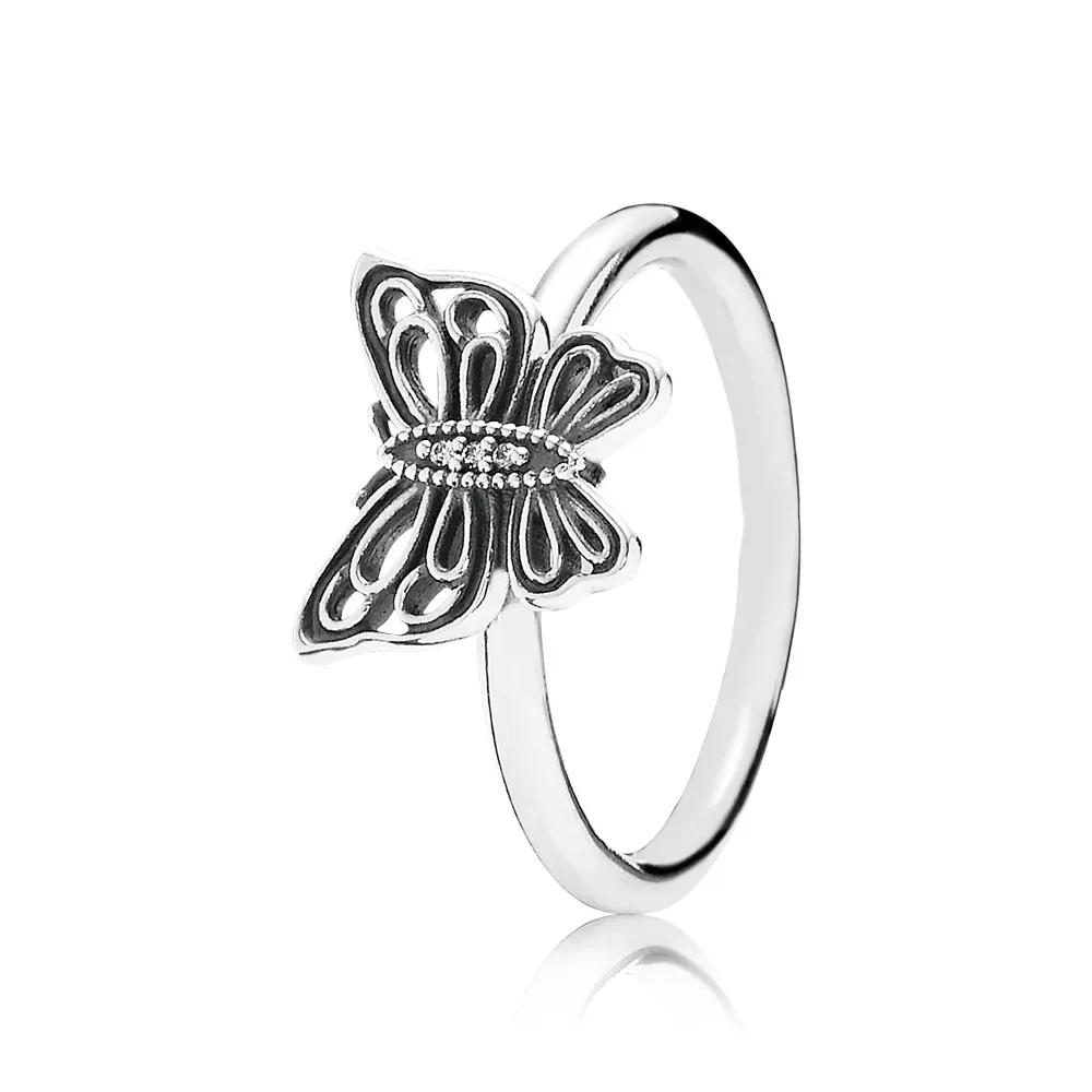 pandora ring sterlingsølv sommerfugl 190901cz