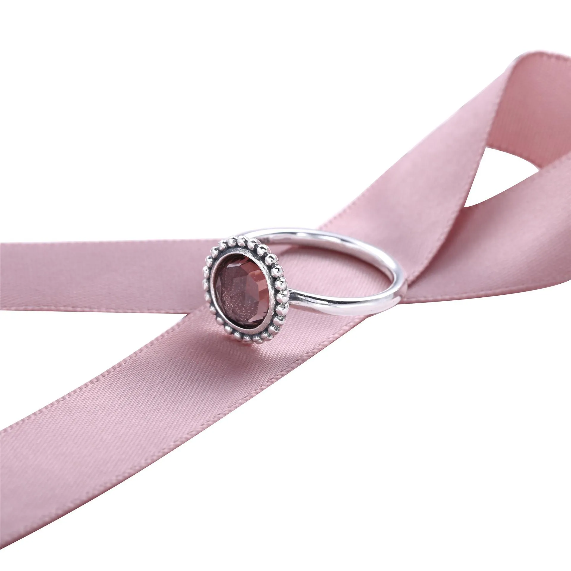 Pandora Ring, sølv, pink zirkonia - 190904PCZ