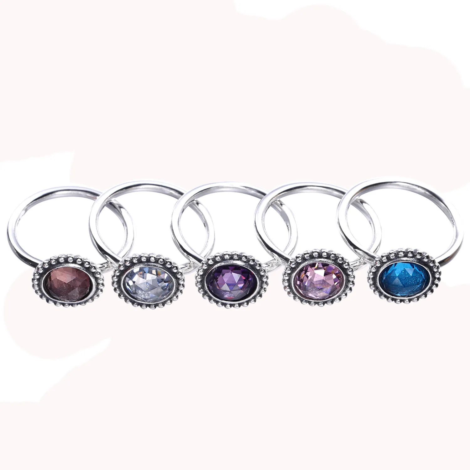 Pandora Ring, sølv, pink zirkonia - 190904PCZ