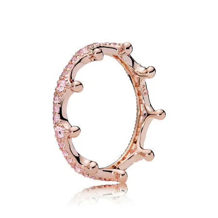 pandora rosa funklende krone ring 187087npo