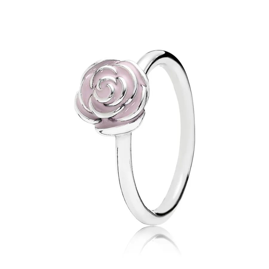 pandora rose silver ring with pink enamel 190905en40