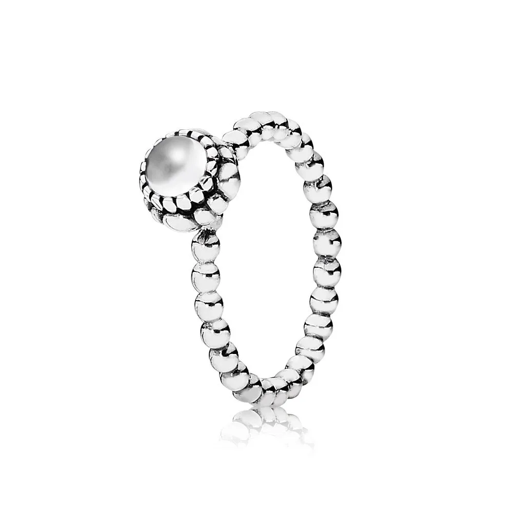 pandora silver ring birthstone april rock crystal 190854bk
