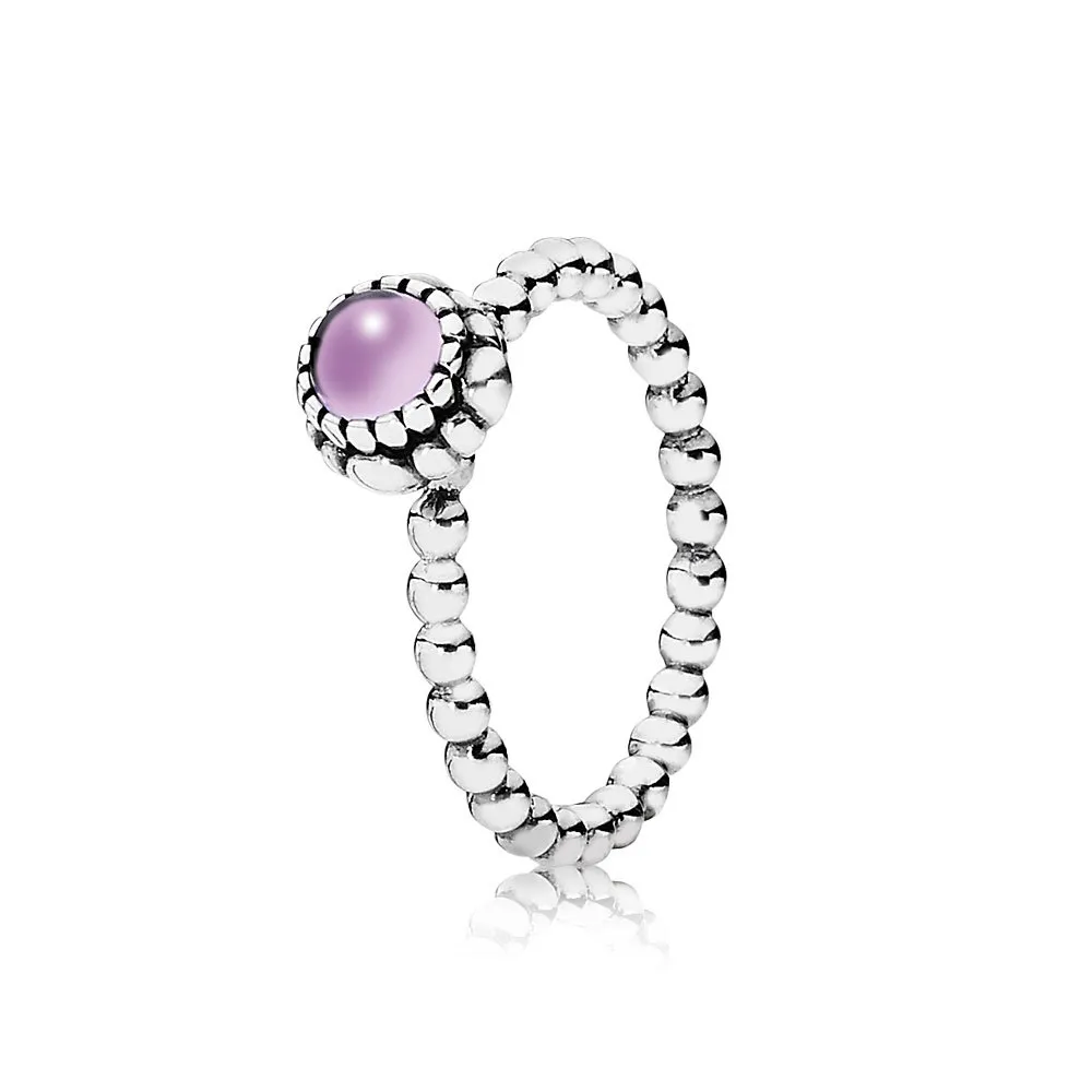 pandora silver ring birthstone february amethyst 190854am
