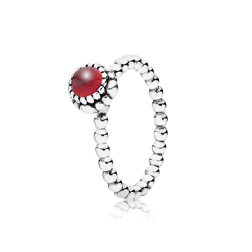 pandora silver ring birthstone january garnet 190854ga