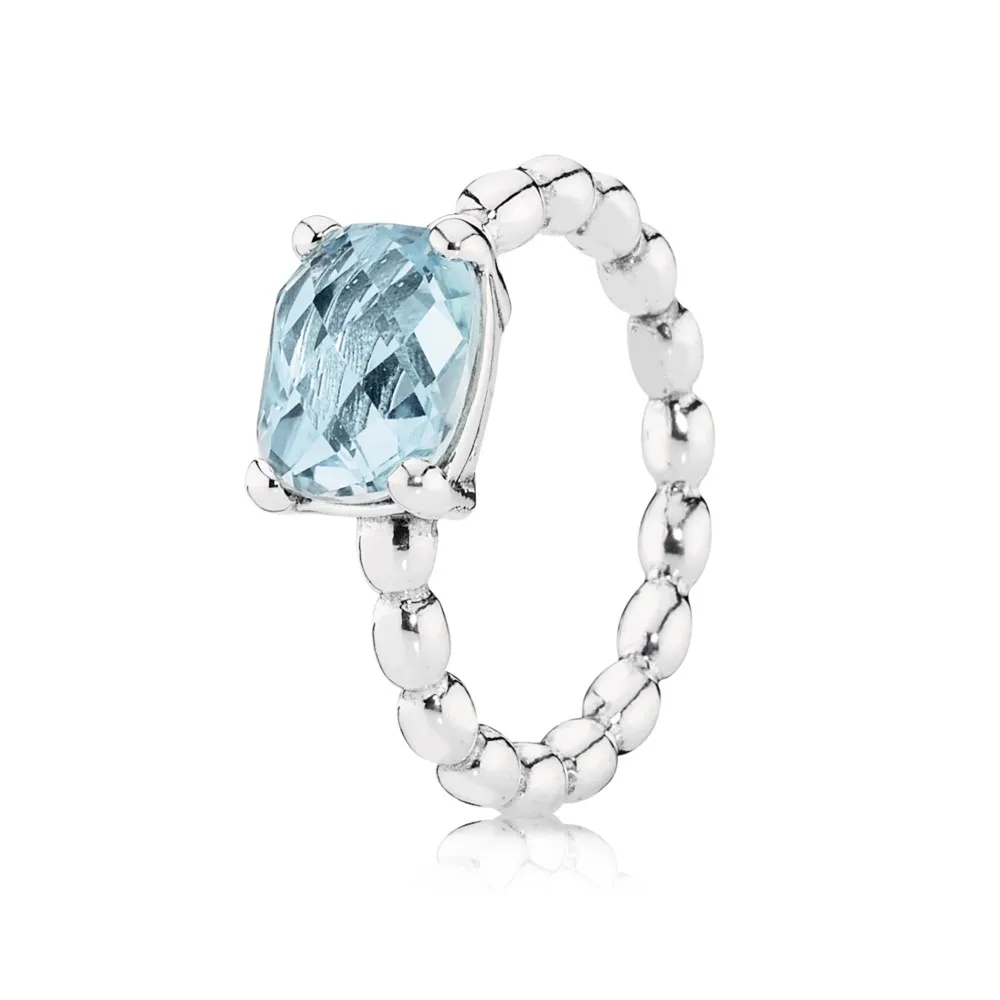 pandora silver ring with blue topaz 190869btp