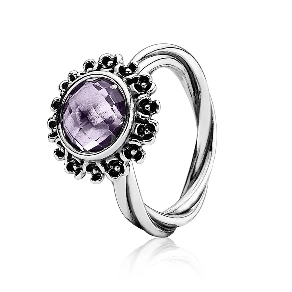 pandora sterlingsølvring lys ametyst 190850pam