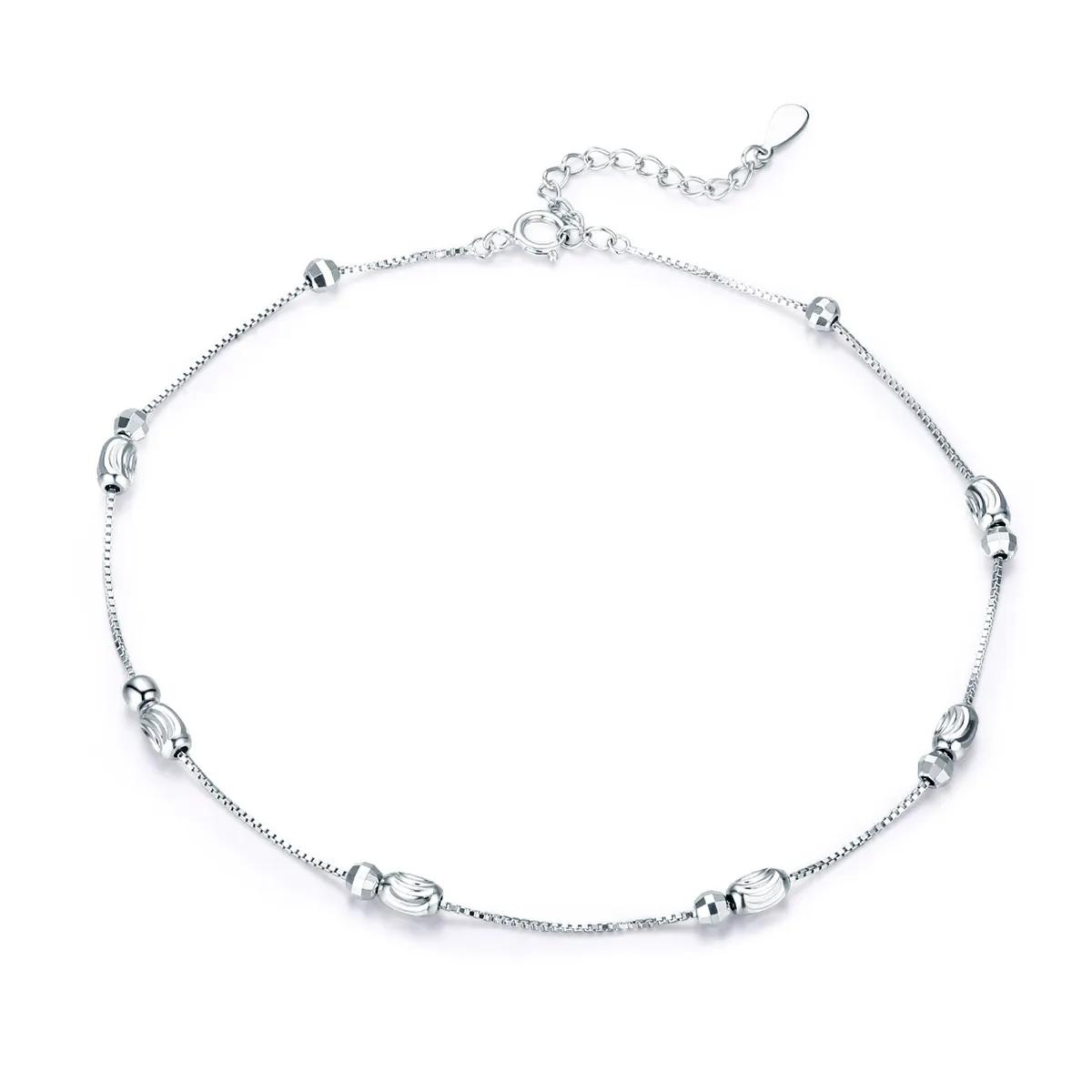 pandora style sølv små runde perler anklet sct010