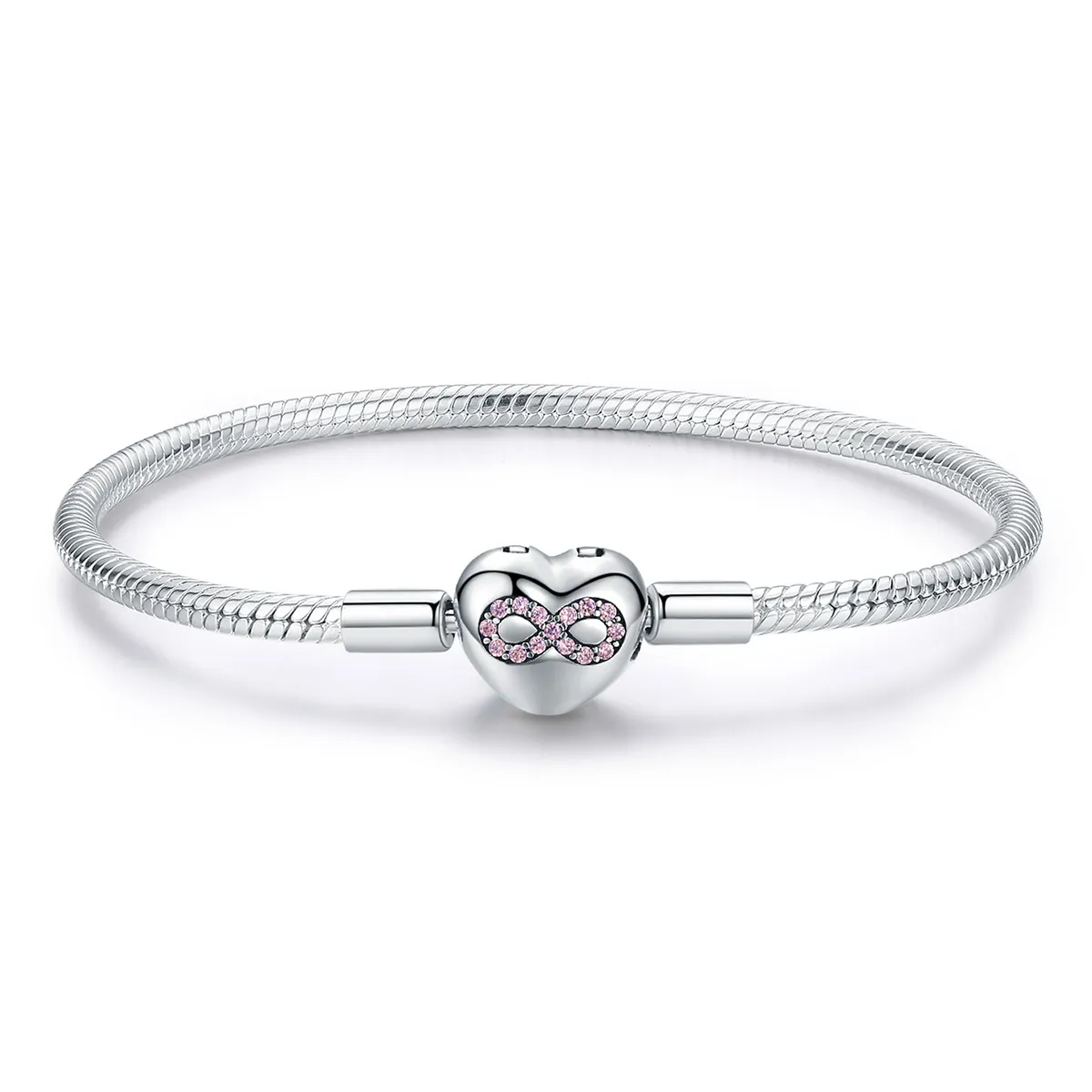 pandora moments style silver heart of eternity slider armbånd scb142