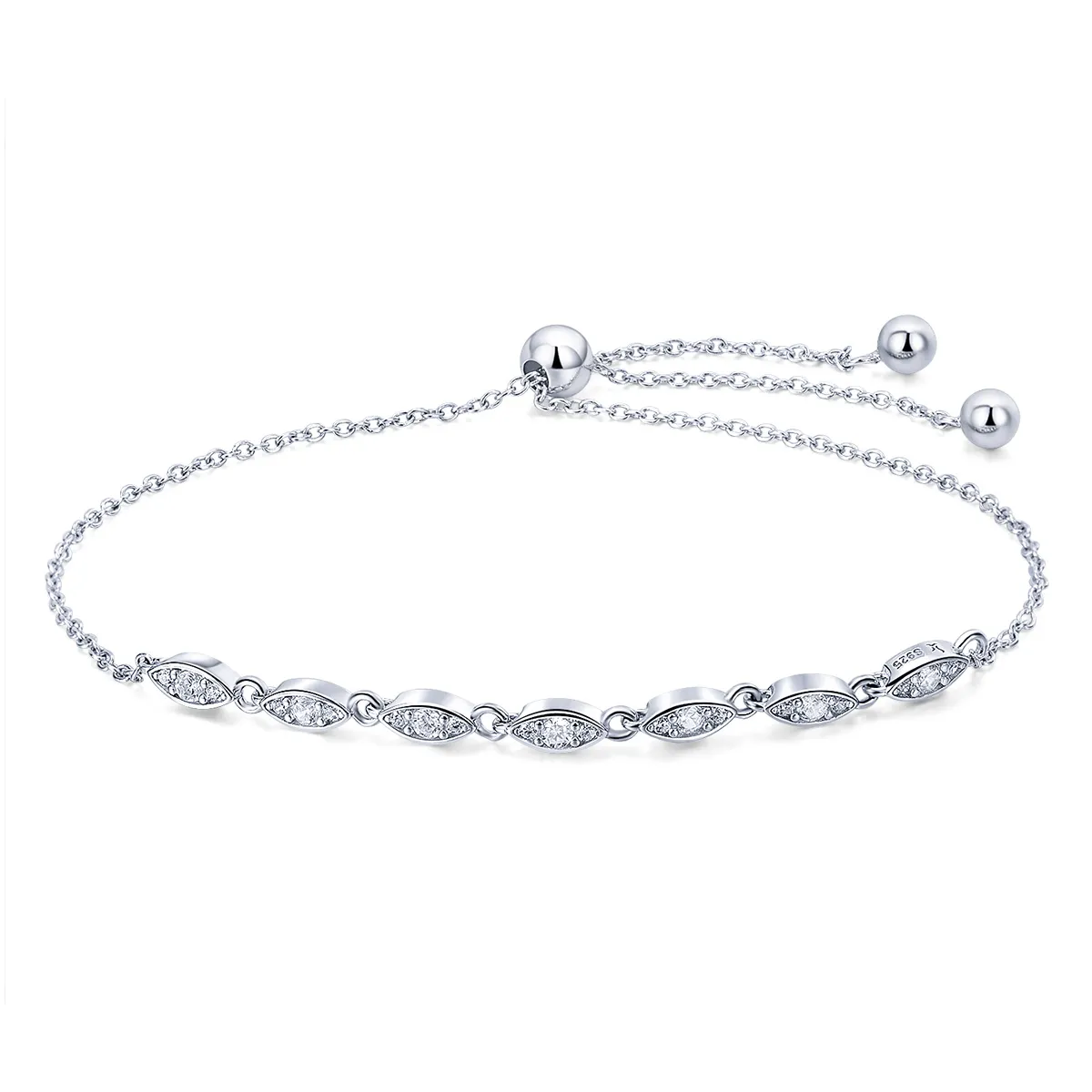 Pandora Style Silver Beauty of Simplicity Chain Slider Armbånd - SCB086
