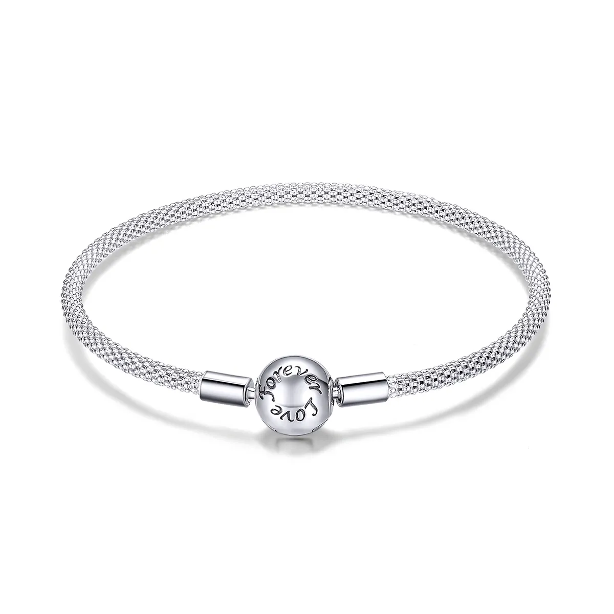 pandora style silver forever love mesh armbånd scb105
