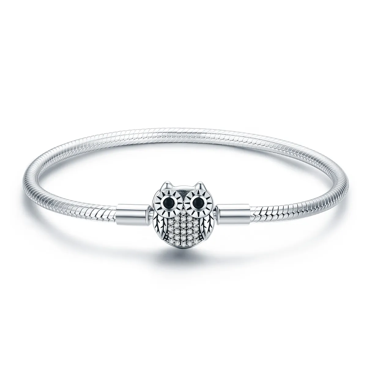 pandora style silver graduation cute owl chain armbånd scb067