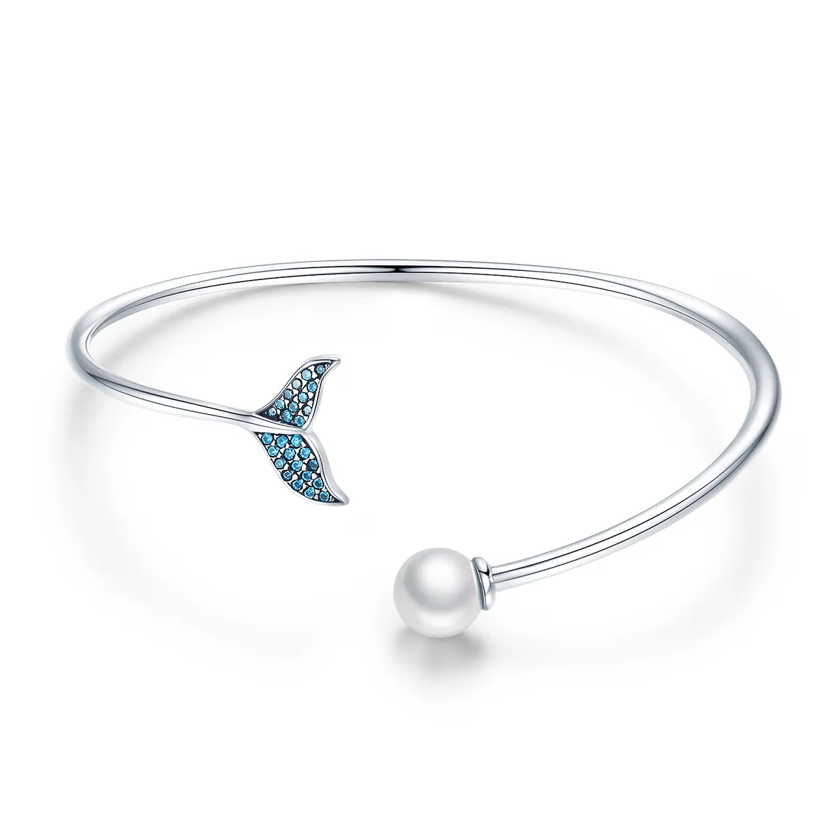 pandora style silver mermaids tear open bangle scb123