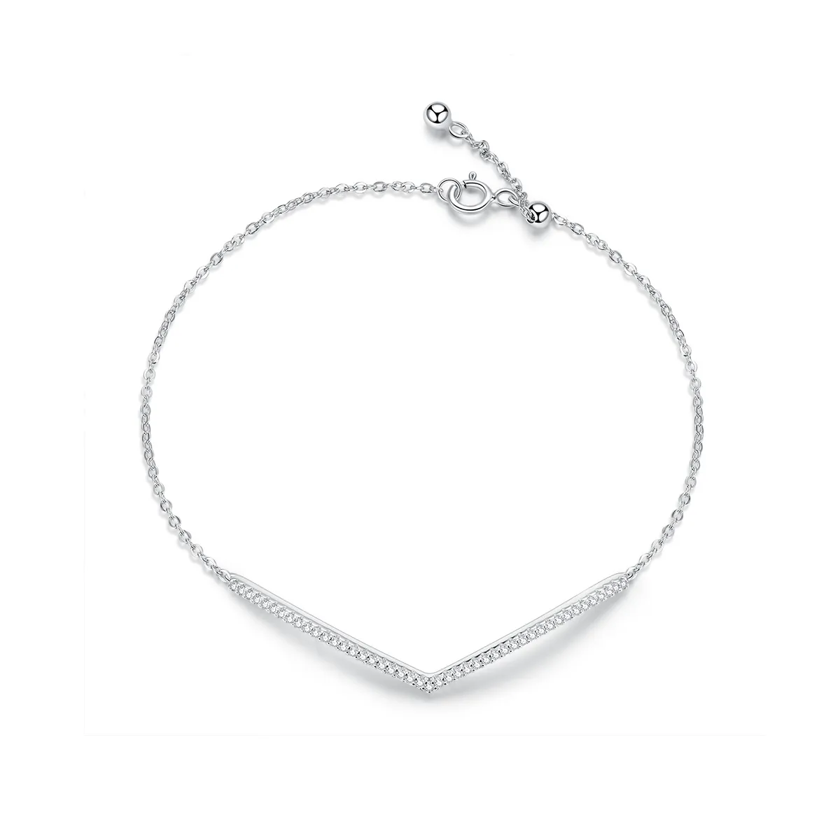 pandora style silver triumphant return chain slider armbånd scb137