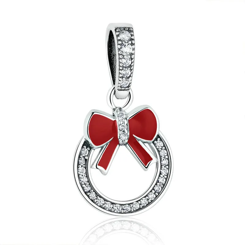pandora style silver christmas wreath dingle scc077