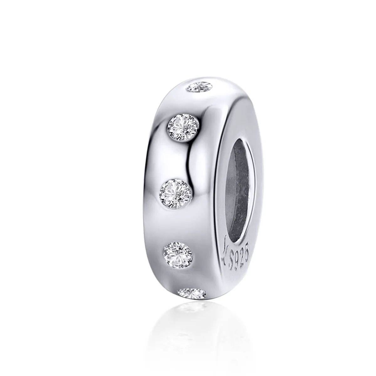 pandora style silver glitrende spacer scc1171