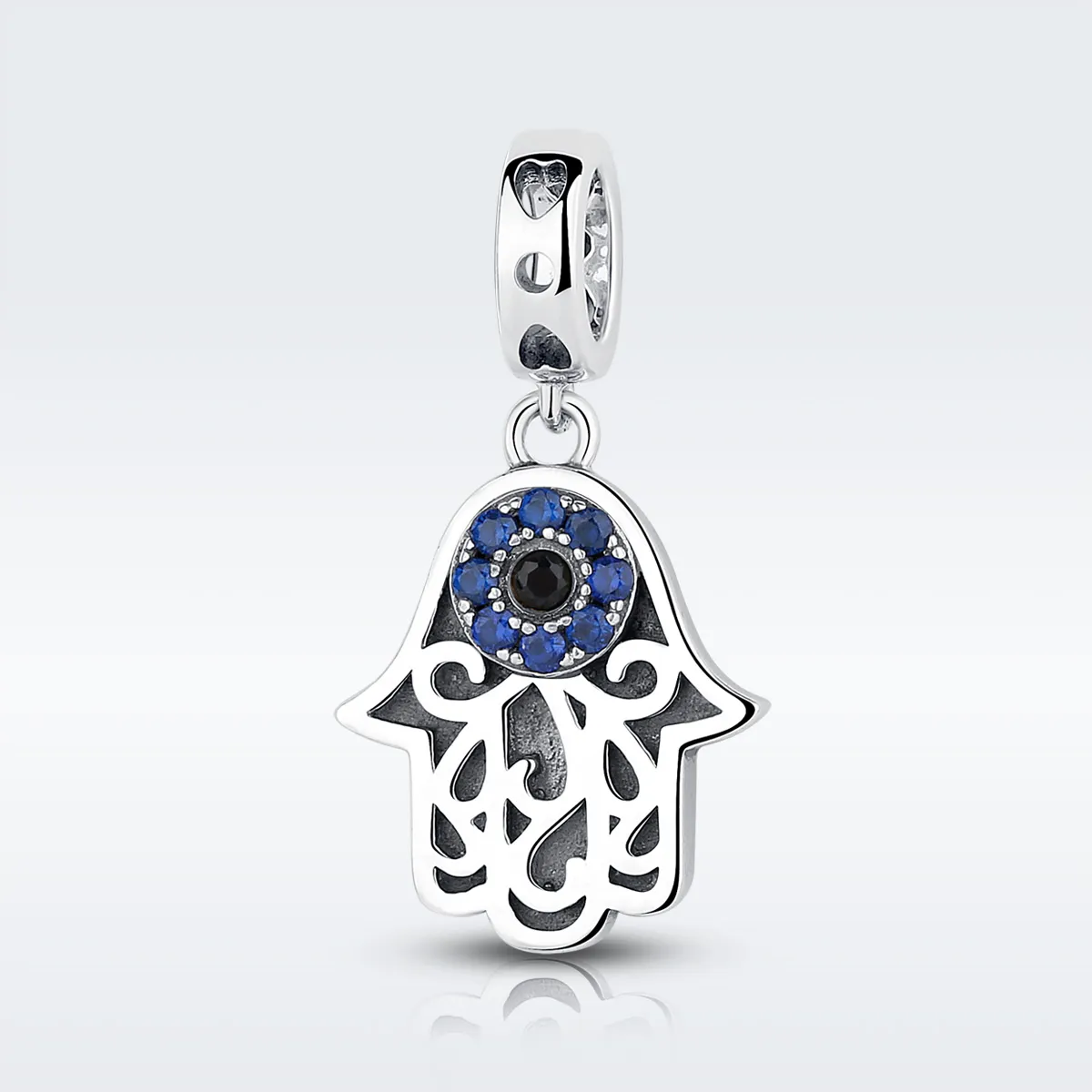 pandora style silver hamsa hand dangle scc085