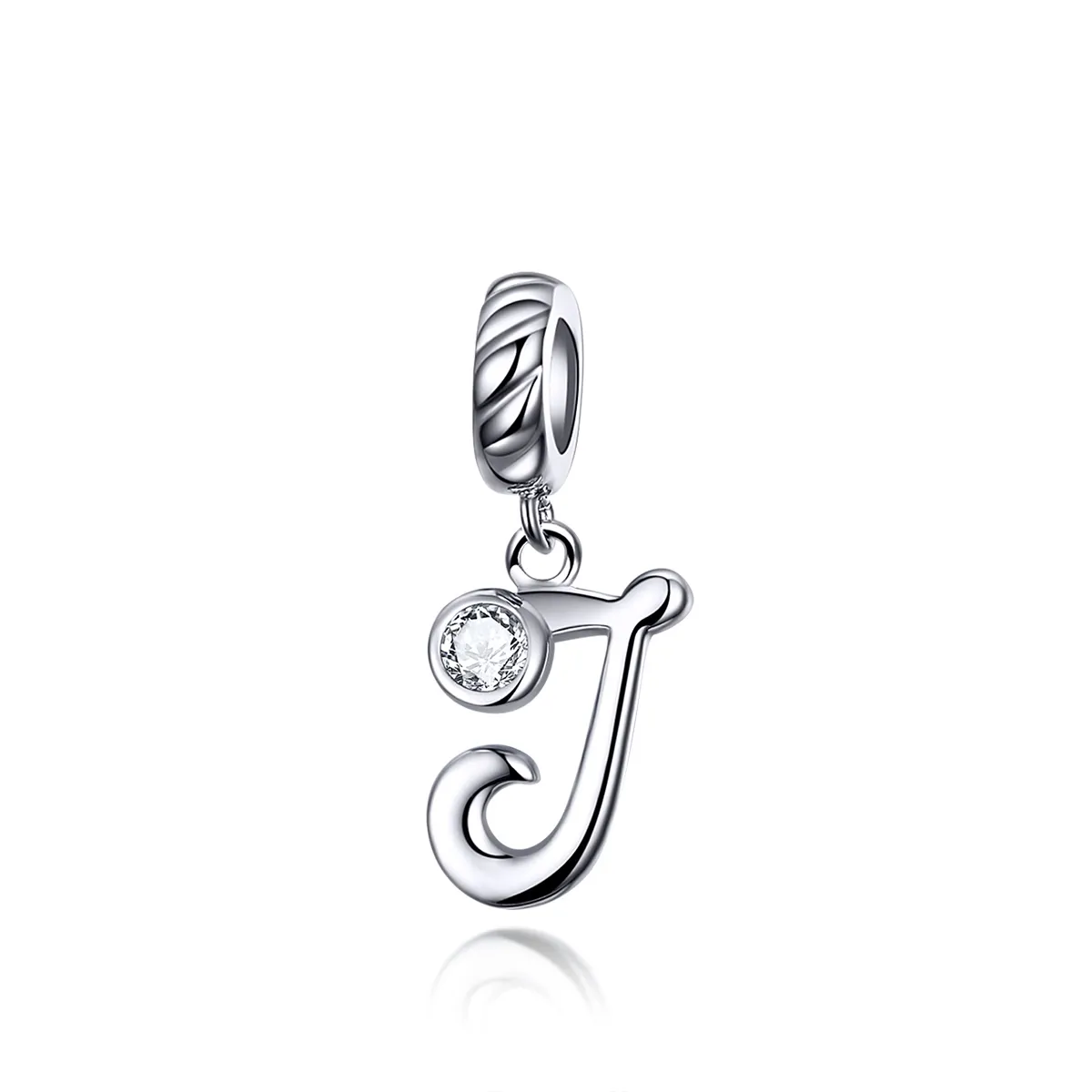 pandora style silver letter j dangle scc1183 j