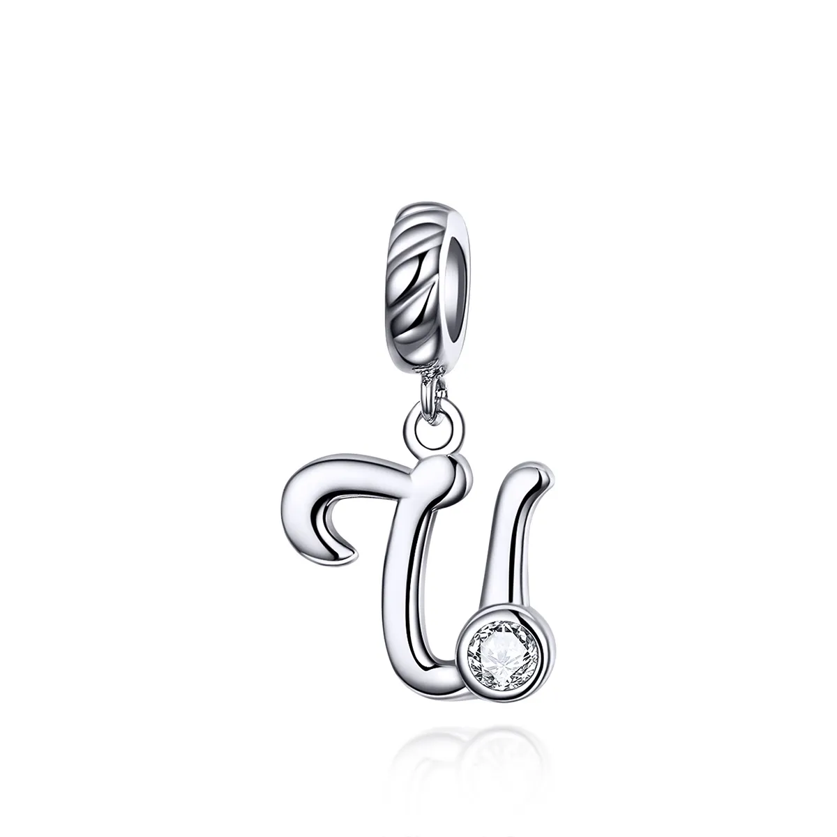 pandora style silver letter u dangle scc1183 u