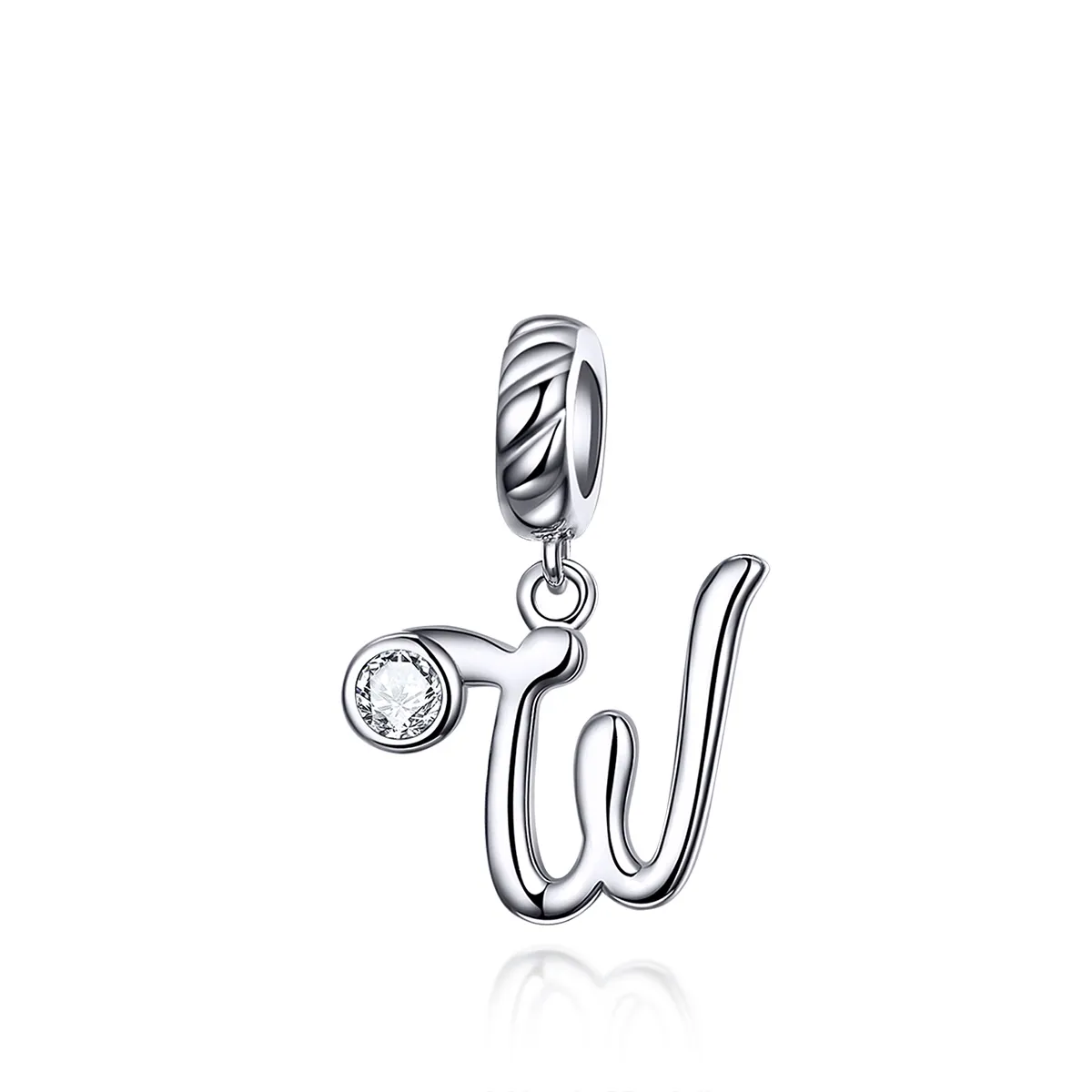 pandora style silver letter w dangle scc1183 w
