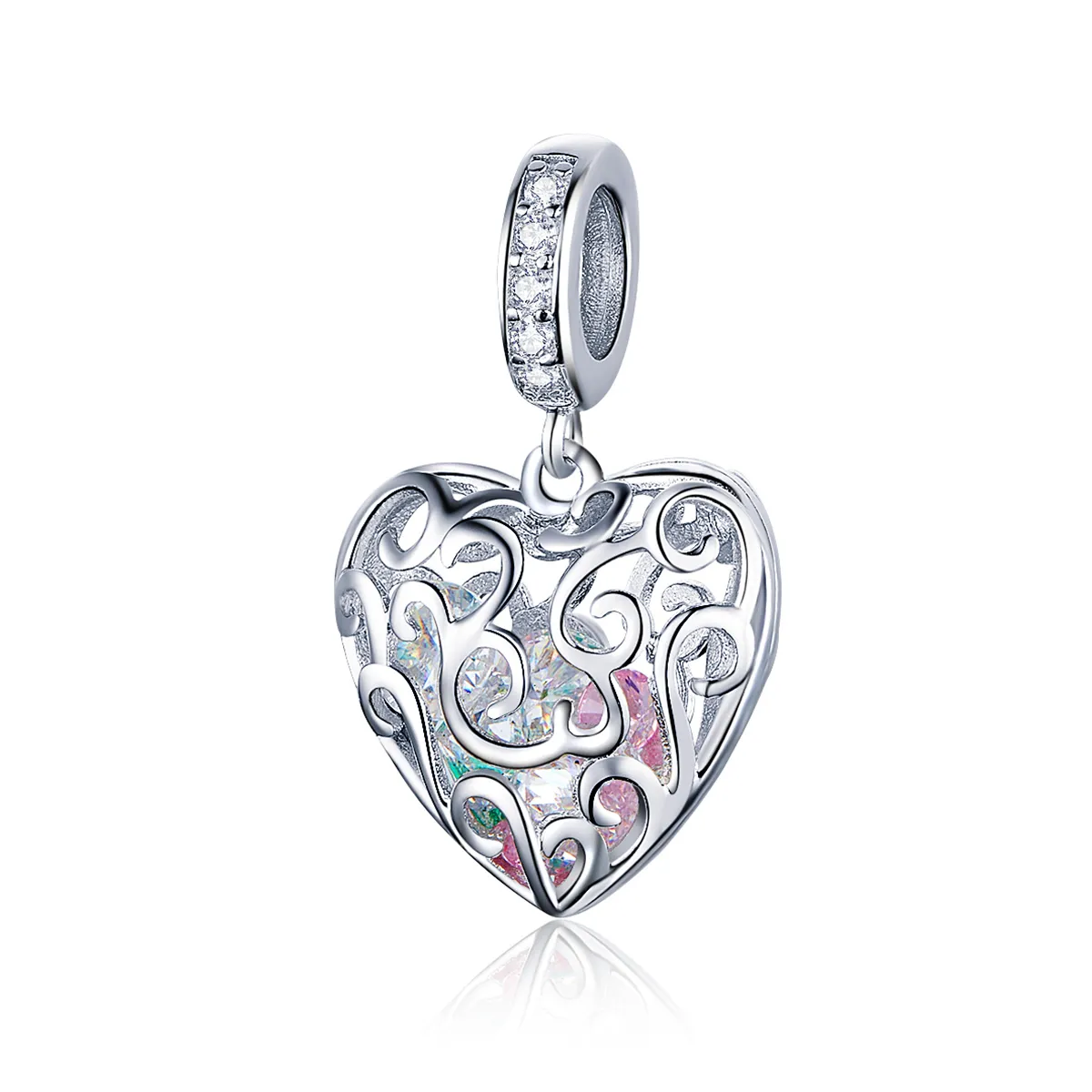 pandora style silver palpitation dingle charm scc1126