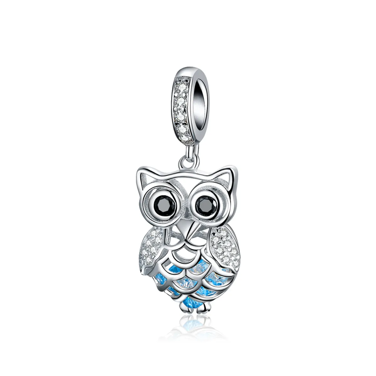 pandora style silver perpetual owl dingle scc1124