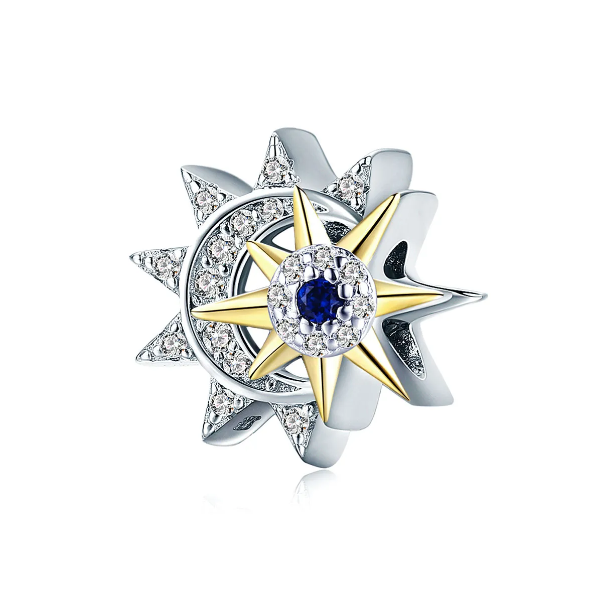 Pandora Style Sølv- og Gullbelagt Sun Meets Moon Charm - SCC1137
