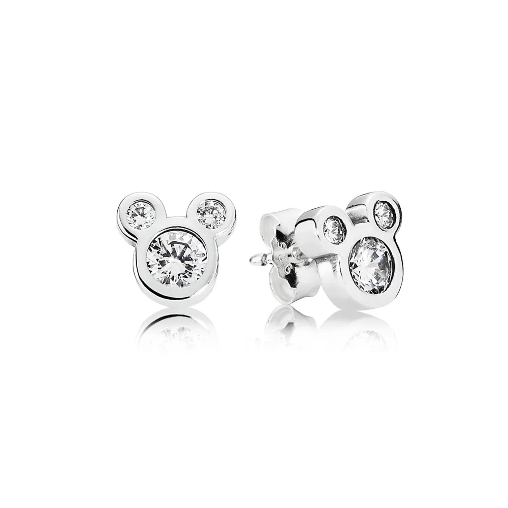 pandora disney mickey silver stud earrings with cubic zirconia 290577cz