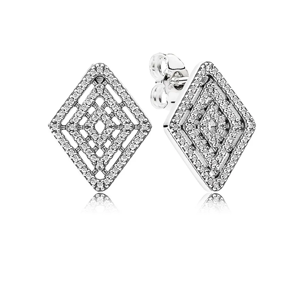 Pandora Silver earrings with clear cubic zirconia - 296208CZ