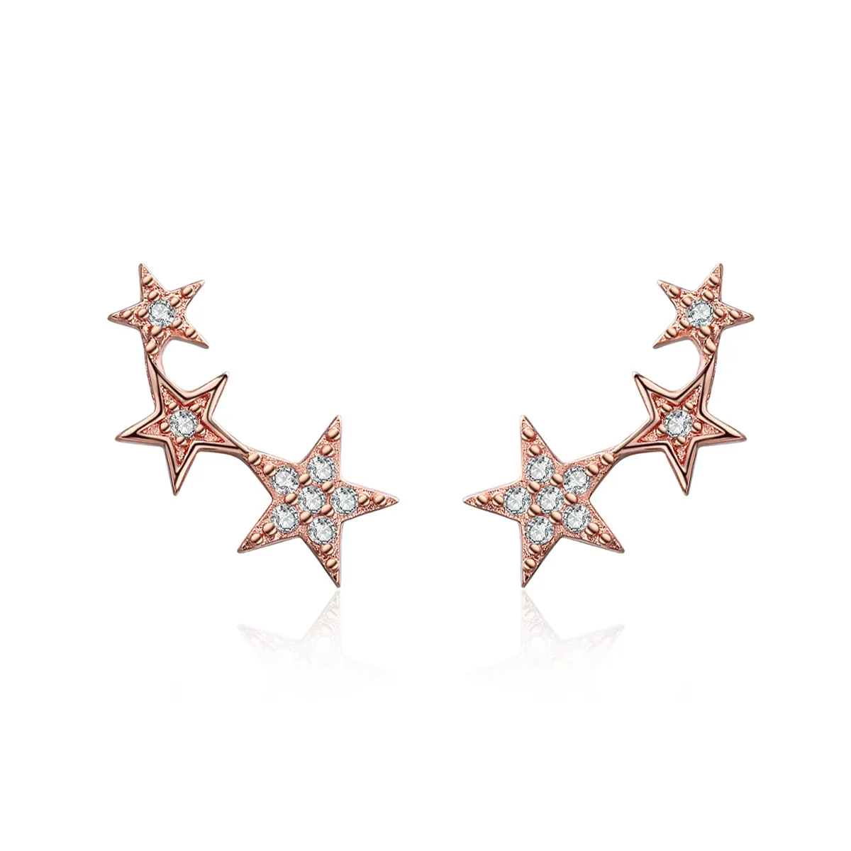 pandora style rose gold secrets of stars ørepynt sce291