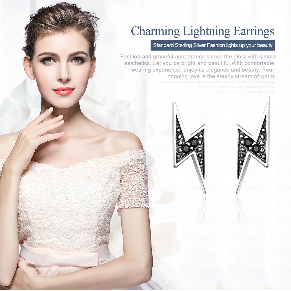 Pandora Style Silver Lightning øredobber - SCE156