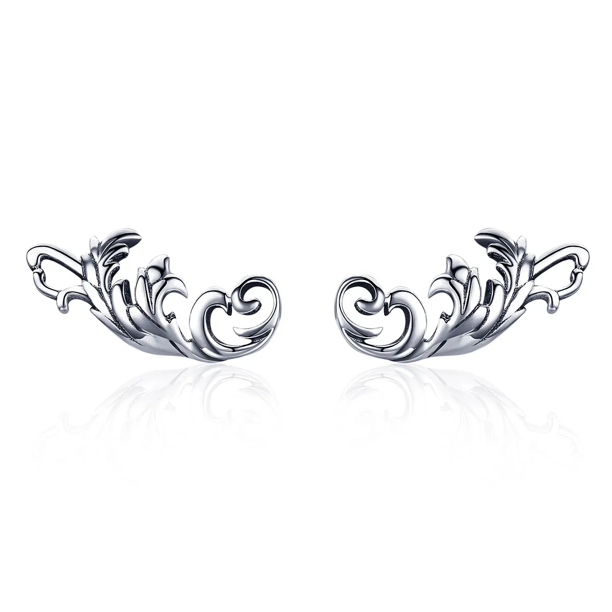 pandora style silver retro european flower stud øredobber sce580
