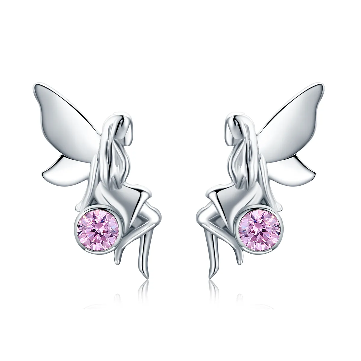 pandora style sølv flower fairy øredobber sce395