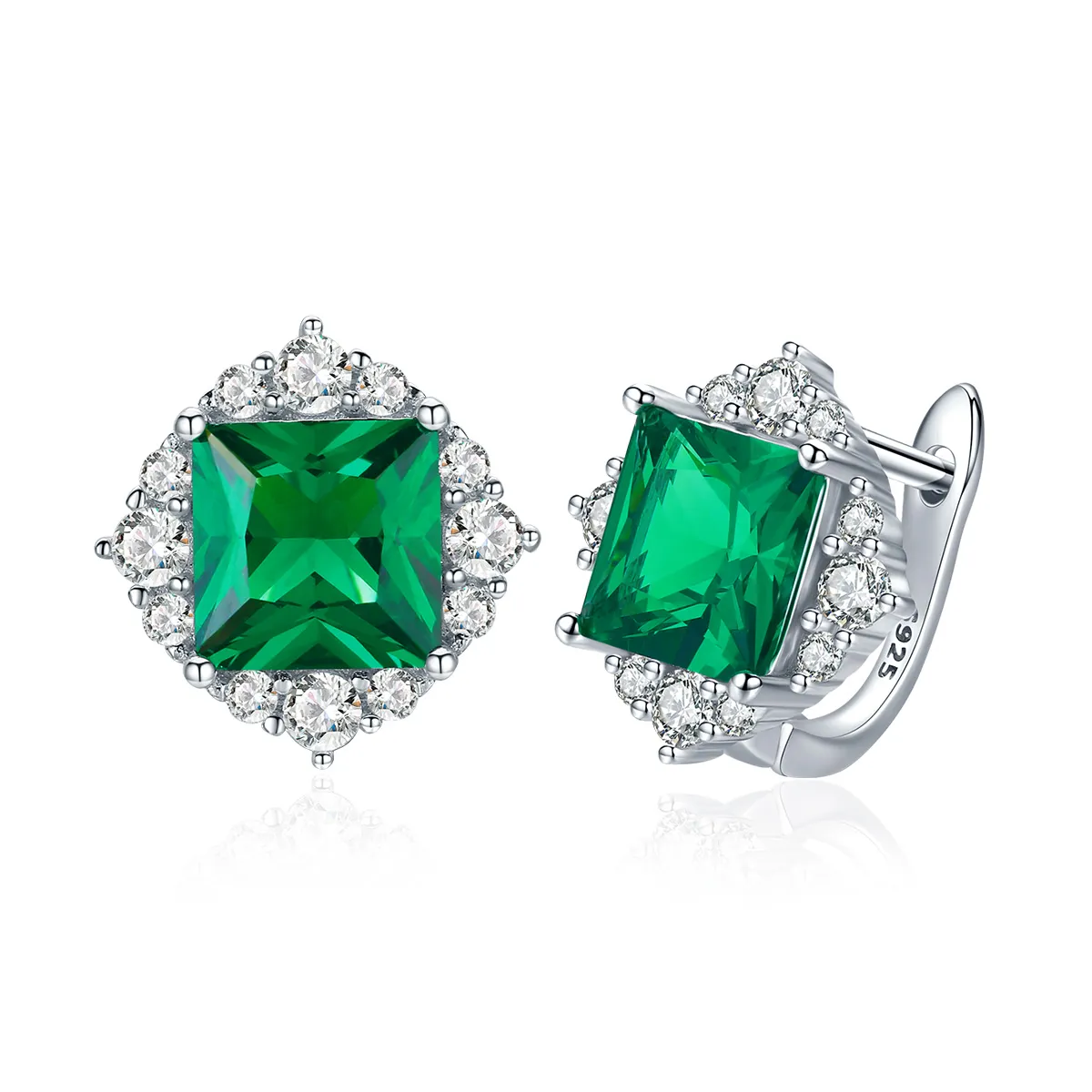 pandora style sølvgrønne aurora ørepynt sce540