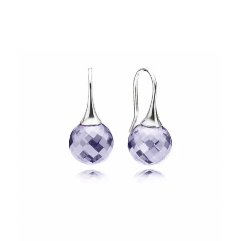 pandora øredobber sterlingsilver lilla kubisk zirkonia 290552lcz