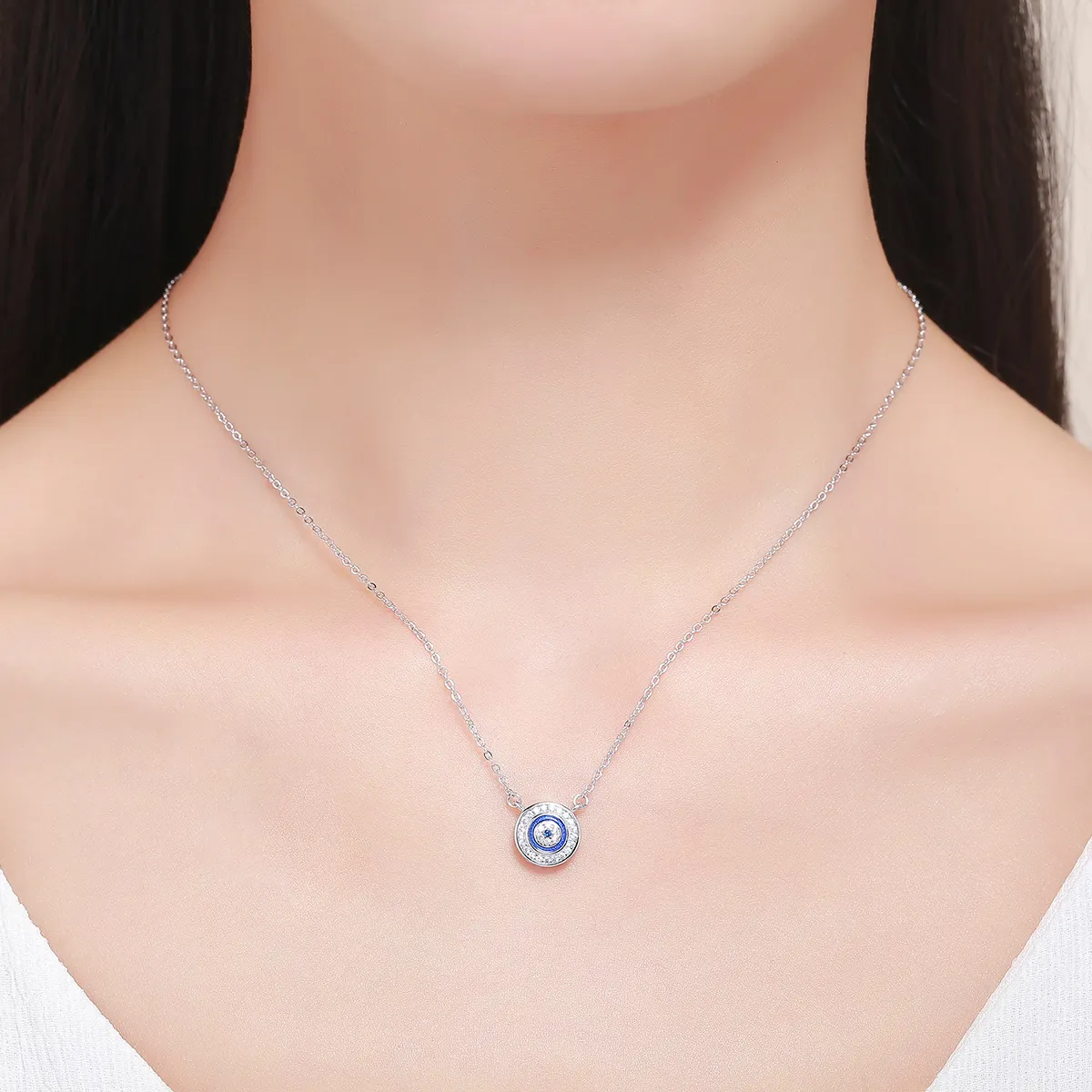 Pandora Style Silver Devil's Eye Halskjede - SCN165