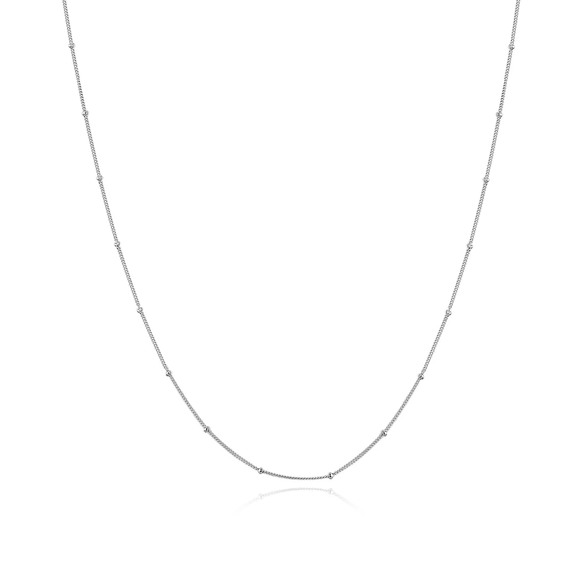Pandora Style Silver Small Balls Basic Chain Halskjeder Kjede - SCN391