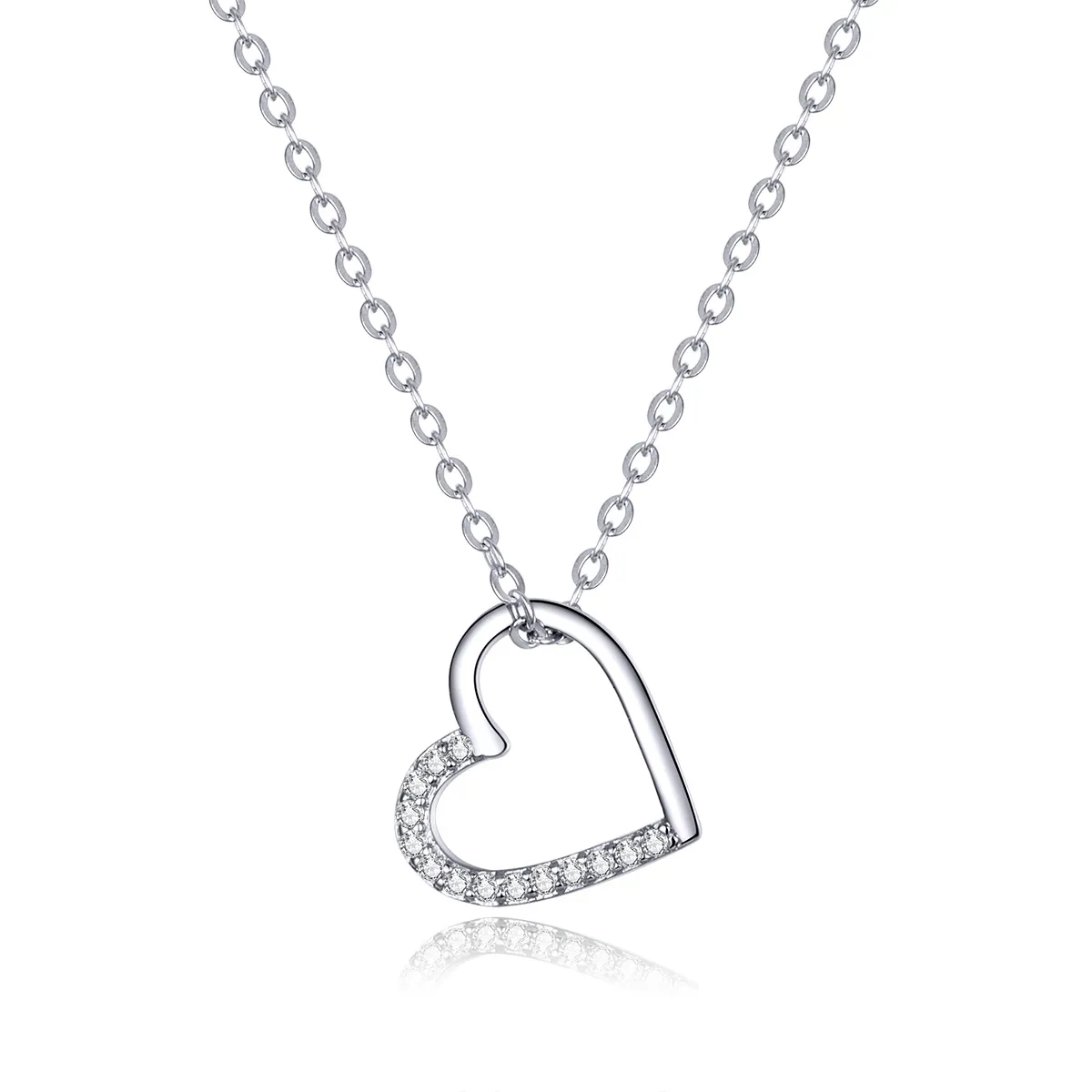 Pandora Style Silver Sparkle Heart Halskjede - SCN347